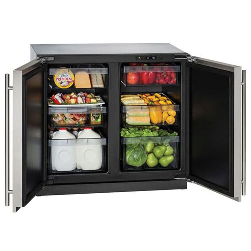 U-Line 3000 Series 36 in. 6.9 cu.ft. Built-In Counter Depth French Door Freeezerless Refrigerator - Stainless Steel, , hires