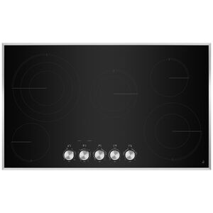 JennAir Lustre Stainless Series 36" Electric Cooktop with 5 Smoothtop Burners - Black with Stainless Steel, , hires