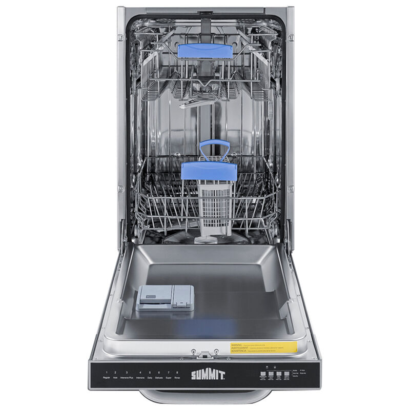 Summit 18 in. Built-In Dishwasher with Top Control, 47 dBA Sound Level, 8 Place Settings, 8 Wash Cycles & Sanitize Cycle - Stainless Steel, , hires