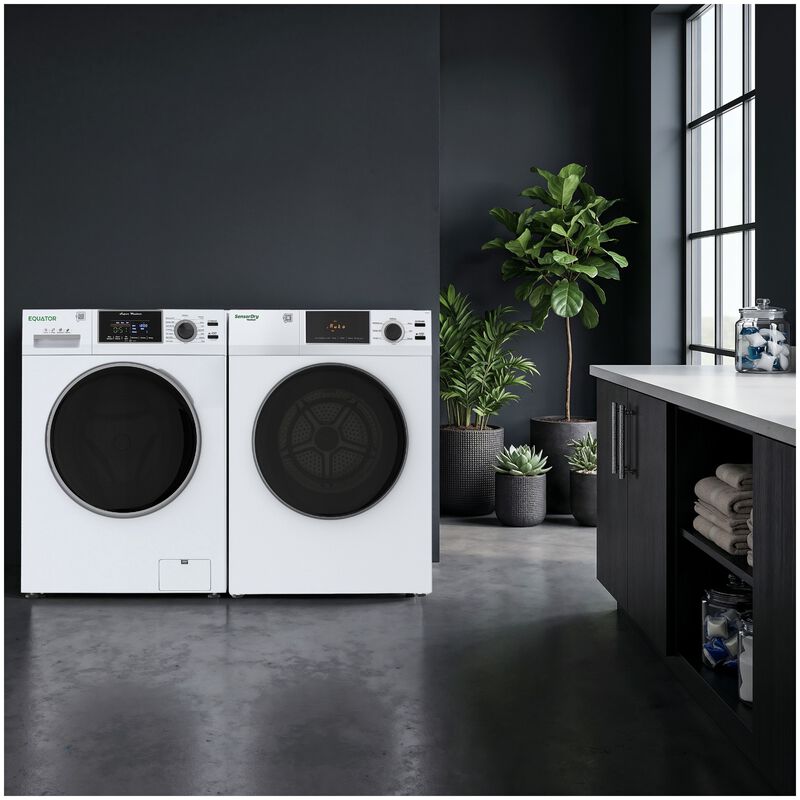 Equator Advanced 24 in. 2.47 cu. ft. Electric Front Load Laundry Center with Sensor Dry, Pet & Sanitize Cycle - White, , hires