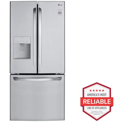 LG 30 in. 21.8 cu. ft. French Door Refrigerator with Ice & Water Dispenser - Stainless Steel | LFDS22520S