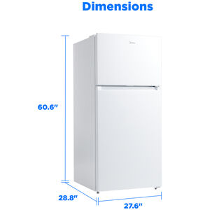 Midea 28 in. 14.2 cu. ft. Counter Depth Garage-Ready Top Freezer Refrigerator - White, White, hires