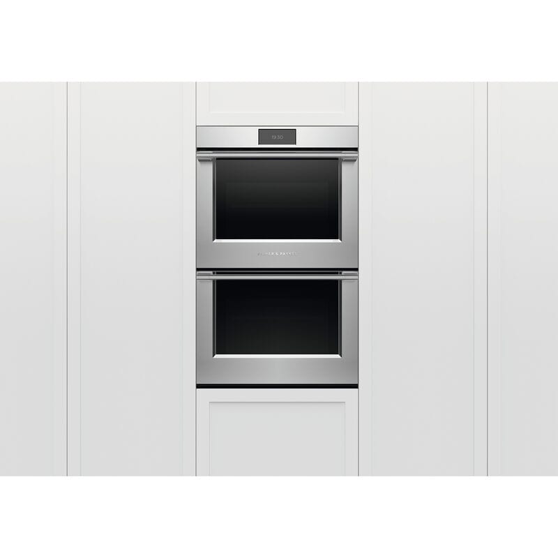 Fisher & Paykel Series 9 30 in. 8.2 cu. ft. Smart Top Control Electric Double Wall Oven with Standard Convection - Stainless Steel, , hires