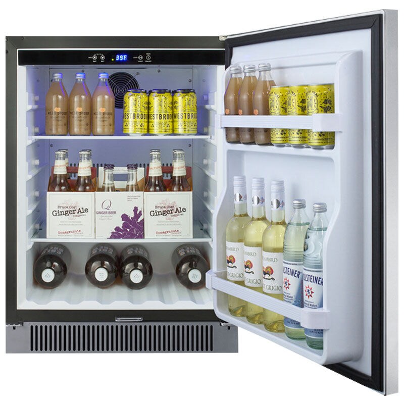Summit 24 in. 4.6 cu. ft. Outdoor Undercounter Refrigerator with Towel Bar Handle - Stainless Steel, , hires
