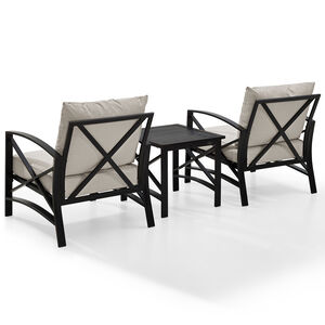 Crosley Kaplan Oil Rubbed Bronze 3 PC Outdoor Metal Armchair Set - Oatmeal, , hires