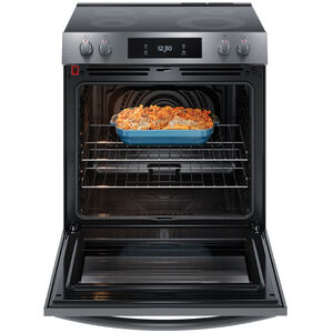 Frigidaire Gallery 30 in. 6.2 cu. ft. Air Fry True European Convection Steam Electric Range with Smoothtop Burners - Black Stainless, , hires