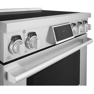 SKS 36 in. 6.3 cu. ft. Smart Air-Fry Standard Convection Steam Electric Range with 5 Induction Burners - Stainless Steel, , hires