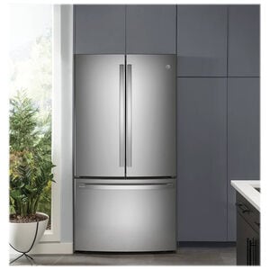 GE Profile 36 in. 23.1 cu. ft. Counter Depth French Door Refrigerator with Internal Water Dispenser - Fingerprint Resistant Stainless, Fingerprint Resistant Stainless, hires