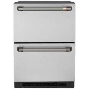Cafe 24 in. 5.7 cu. ft. Double Refrigerator Drawers - Stainless Steel, Stainless Steel, hires