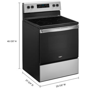 Whirlpool 30 in. 5.3 cu. ft. Oven Freestanding Electric Range with 5 Smoothtop Burners - Stainless Steel, Stainless Steel, hires