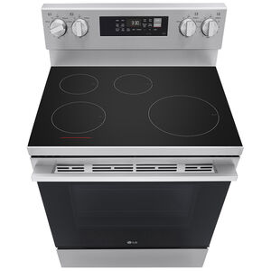 LG 30 in. 6.3 cu. ft. Smart Air-Fry True European Convection Electric Range with 4 Induction Burners - Stainless Steel, , hires