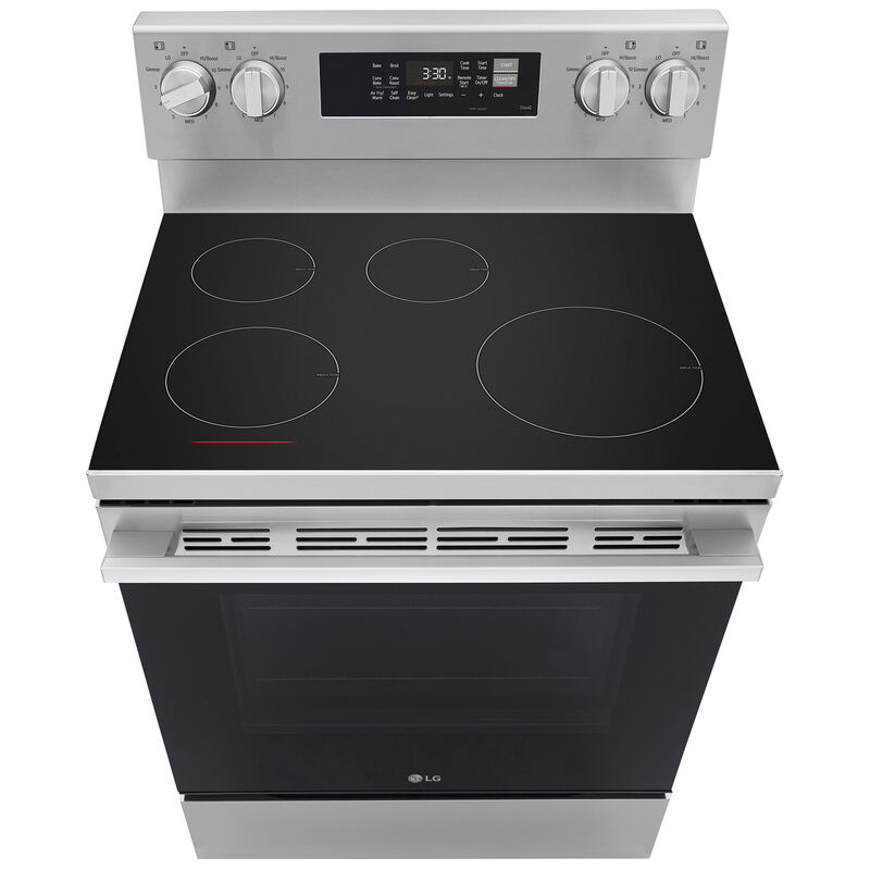 LG 30 in. 6.3 cu. ft. Smart Air-Fry True European Convection Electric Range with 4 Induction Burners - Stainless Steel, , hires