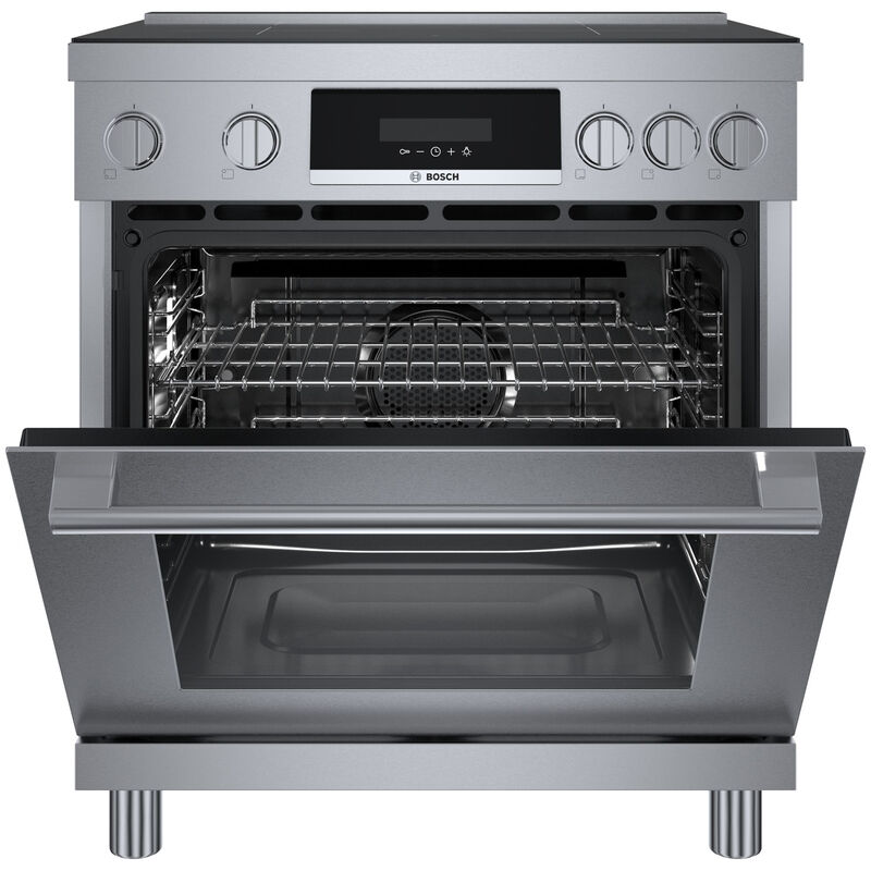 Bosch 800 Series 30 in. 3.9 cu. ft. True European Convection Electric Range with 4 Induction Burners - Stainless Steel, , hires