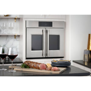 Monogram Statement Series 30 in. 5 cu. ft. Smart Electric Single Wall Oven with True European Convection - Stainless Steel, , hires