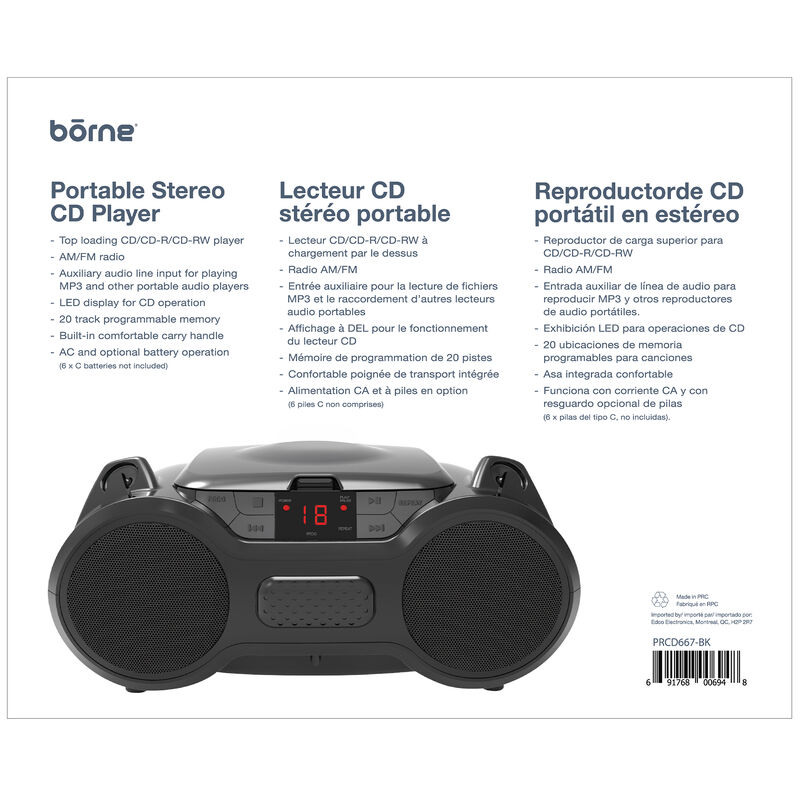 Borne Single CD Boombox, , hires