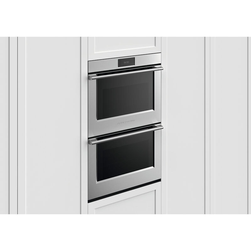 Fisher & Paykel Series 9 30 in. 8.2 cu. ft. Smart Top Control Electric Double Wall Oven with Standard Convection - Stainless Steel, , hires