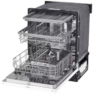 LG 24 in. Front Control Dishwasher with 48 dBa Sound Level, 3rd-Rack, Dynamic Dry & Pocket - White, White, hires