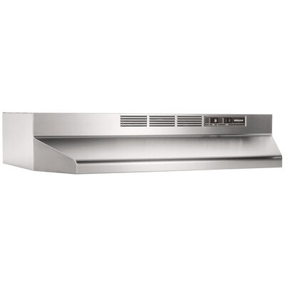 Broan BUEZ1 Series 30 in. Standard Style Range Hood with 2 Speed Settings & 1 Incandescent Light - Stainless Steel | BUEZ130SS