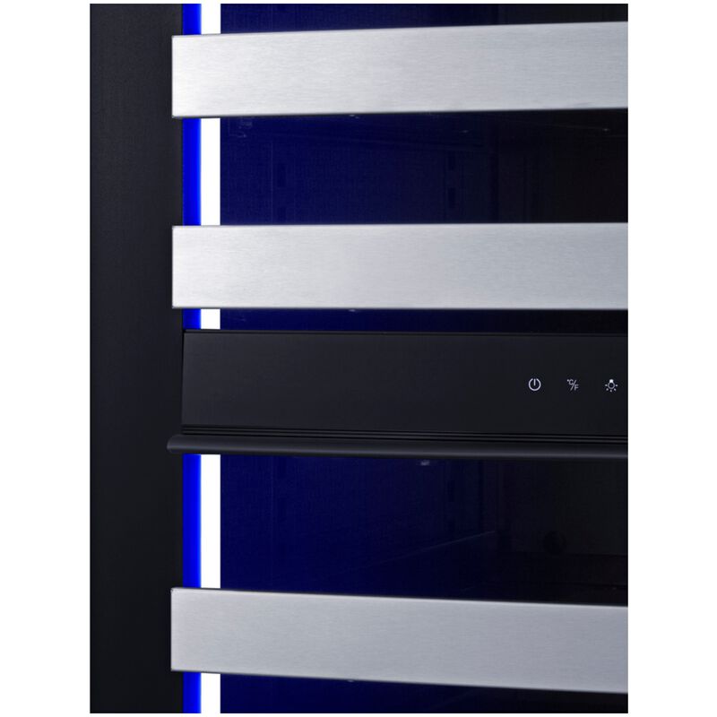 Summit 24 in. Undercounter Left-Hinged Wine Cooler with Metal Racks, Dual Temperature Zones & 48 Bottle Capacity - Custom Panel Ready, , hires