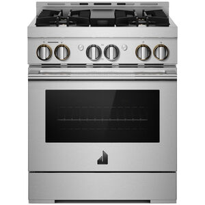 JennAir Rise Series 30 in. 4.1 cu. ft. Smart True European Convection Gas Range with 4 Sealed Burners - Stainless Steel, , hires