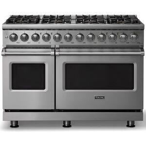 Viking 5 Series 48 in. 7.3 cu. ft. True European Convection Double Oven Dual Fuel Range with 8 Sealed Burners - Stainless Steel, , hires