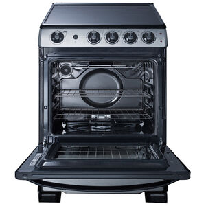 Summit White Pearl Series 24 in. 2.9 cu. ft. Slide-In Electric Range with Smoothtop Burners - Stainless Steel, , hires