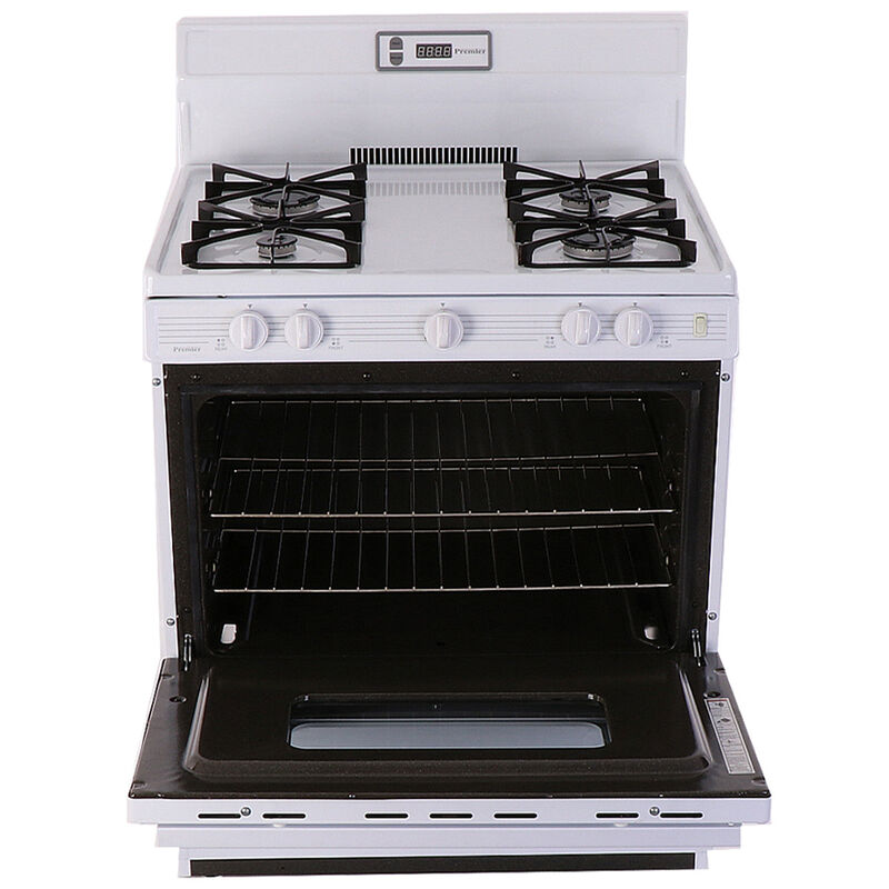 Premier 30 in. 3.9 cu. ft. Oven Freestanding Gas Range with 4 Sealed Burners - White, , hires