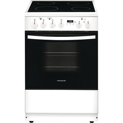 Frigidaire 24 in. 1.9 cu. ft. Standard Convection Electric Range with Smoothtop Burners - White | FCFE2425AW