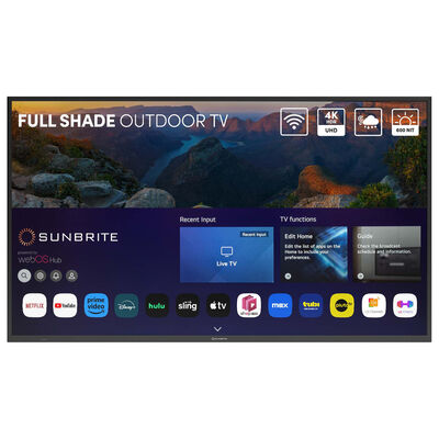 SunBrite TV - Veranda 4 Series 75" Class Full Shade 4K UHD LED Smart webOS Outdoor TV | SBV475BL