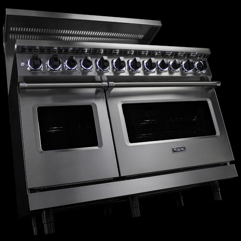 Viking 7 Series 48" Freestanding Dual Fuel Range with 6 Sealed Burners, Griddle & 6.1 Cu. Ft. Double Oven - Stainless Steel, , hires