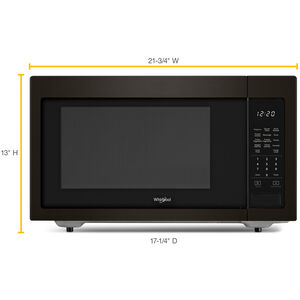 Whirlpool 22 in. 1.6 cu.ft Countertop Microwave with 10 Power Levels & Sensor Cooking Controls - Black Stainless, Black Stainless, hires