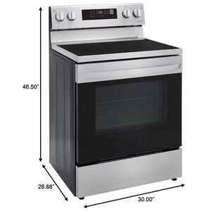 LG 30 in. 6.3 cu. ft. Smart Air Fry Standard Convection Electric Range with Radiant Burners - Stainless Steel, Stainless Steel, hires