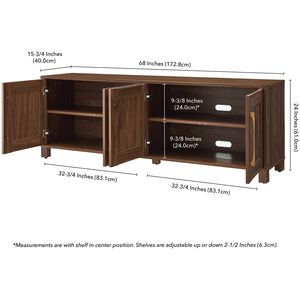 Preston & Cole Daphne 68" Wide TV Stand for TVs up to 75" - Walnut, , hires
