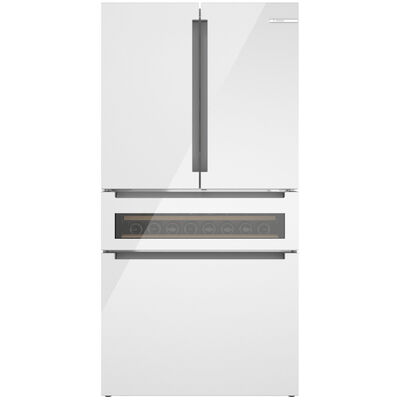 Bosch 800 Series 36 in. 20.5 cu. ft. Smart Counter Depth 4-Door French Door Refrigerator with Internal Water Dispenser - White | B36CL81ENW
