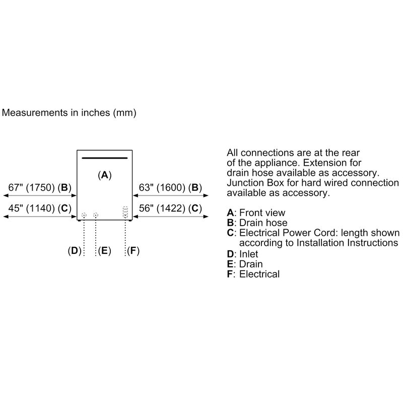 Bosch 300 Series 24 in. Front Control Smart Dishwasher with 46 dBa Sound Level, 3rd-Rack, PureDry & Pocket - Black, , hires
