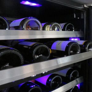 XO 24 in. Undercounter Wine Cooler with Wire Racks, Dual Temperature Zones & 46 Bottle Capacity - Custom Panel Ready, , hires