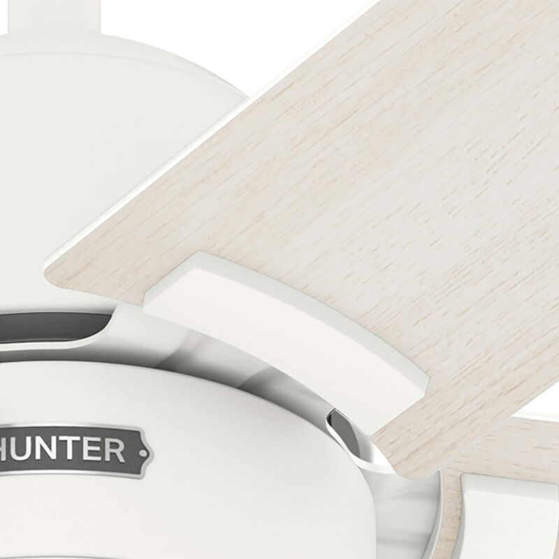 Hunter 52 in. Erling Energy Star Ceiling Fan with LED Light Kit & Handheld Remote - Fresh White, Fresh White, hires