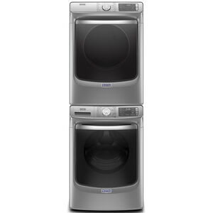 Maytag 27 in. 7.3 cu. ft. Smart Stackable Gas Dryer with Extra Power Button, Industry-Exclusive Extra Moisture Sensor, Sanitize & Steam Cycle - Metallic Slate, Metallic Slate, hires