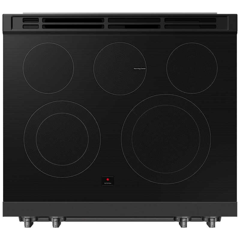 Samsung Bespoke 30 in. 6.3 cu. ft. Smart Air-Fry True European Convection Slide-In Electric Range with Radiant Burners - Matte Black Steel, Matte Black Steel, hires
