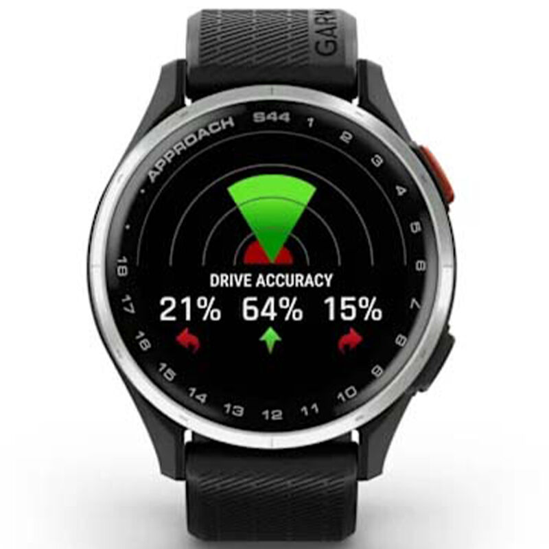 Garmin Approach S44 GPS Golf Watch, Silver with Black Band, , hires