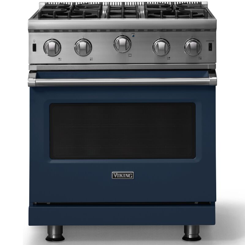 Viking 5 Series 30 in. 4 cu. ft. Standard Convection Gas Range with Open Burners - Slate Blue, , hires
