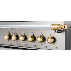 Bertazzoni Heritage Series 36 in. 5.7 cu. ft. Air-Fry Dual Convection Electric Range with 5 Induction Burners & Griddle - Stainless Steel, , hires