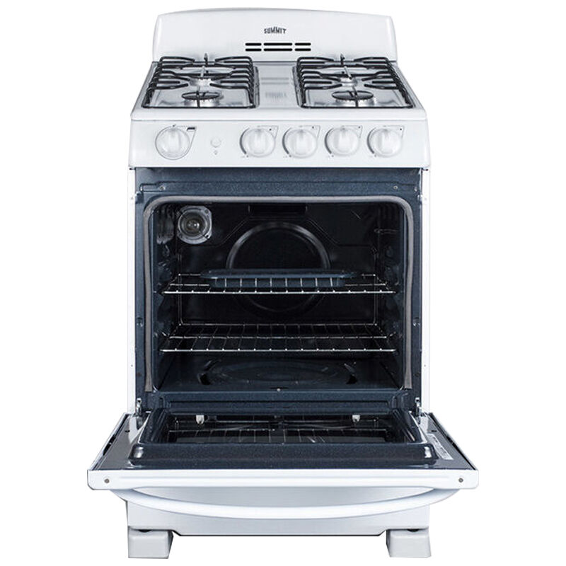 Summit 24 in. 2.9 cu. ft. Gas Range with 4 Sealed Burners - White, , hires