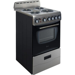 Avanti 20 in. 2.1 cu. ft. Electric Range with Coil Burners - Stainless Steel, , hires