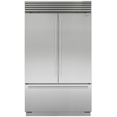 Sub-Zero Classic Series 48 in. Built-In 28.9 cu. ft. Smart French Door Refrigerator with Tubular Handles & Internal Water Dispenser - Stainless Steel | CL485UFDIDST