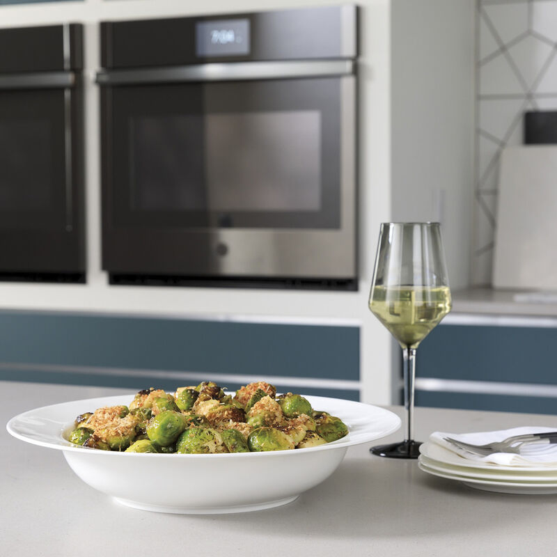 GE Profile 30 in. 10 cu. ft. Smart Top Control Electric Double Wall Oven with True European Convection - Stainless Steel, Stainless Steel, hires