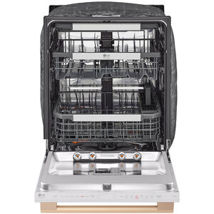 LG Studio 24 in. Smart Built-In Dishwasher with Top Control, 40 dBA Sound Level, 15 Place Settings & 10 Wash Cycles - Essence White, , hires