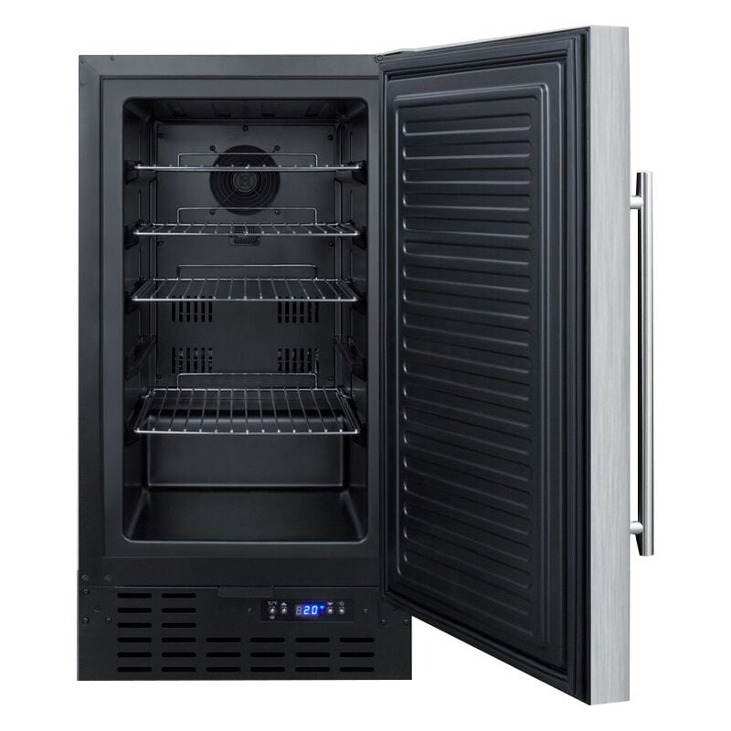 Summit 18 in. 2.7 cu. ft. Undercounter Refrigerator - Stainless Steel with Black Cabinet, , hires