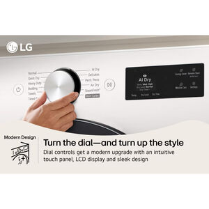 LG 27 in. 7.4 cu. ft. Smart Stackable Electric Dryer with AI Sensor Dry, TurboSteam, Sanitize & Steam Cycle - Alpine White, , hires