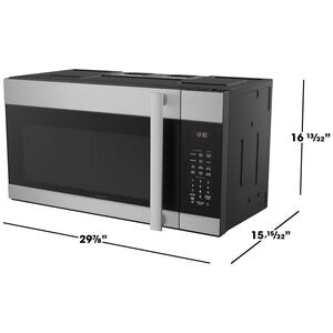 Sharp 30 in. 1.7 cu. ft. 1000W Over-the-Range Microwave with 300 CFM & Sensor Cooking - Stainless Steel, , hires